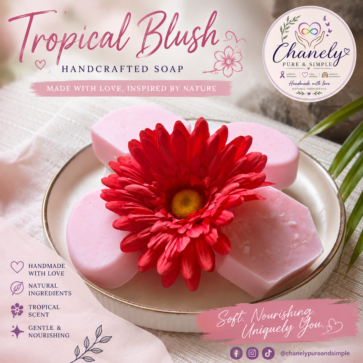 Tropical Blush Handcrafted Soap